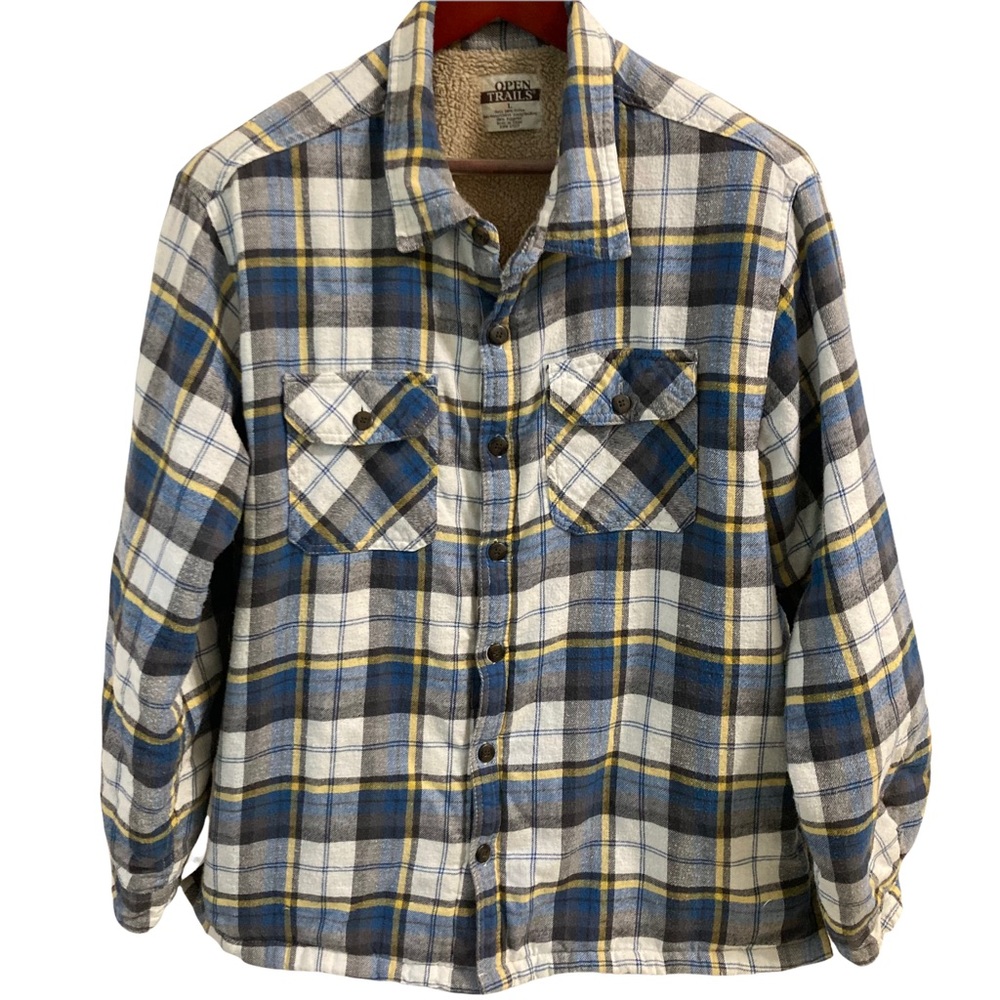 Open Trails Plaid Lined Shirt Jacket L